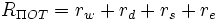 ~R_{\Pi OT} = r_w + r_d +r_s + r_e