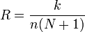 R = \frac{k}{n(N+1)}